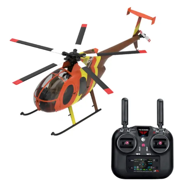 YXZNRC F118S 1:16 Scale MH-6 MD500 Little Bird 2.4G 9CH GPS Stabilized Flybarless RC Helicopter RTF