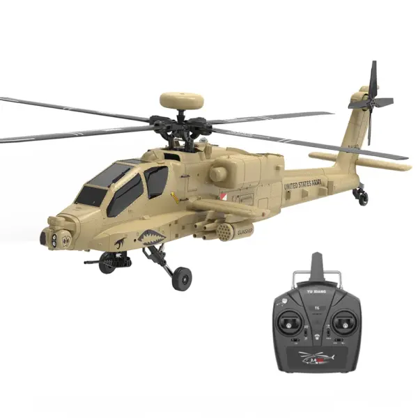 YXZNRC F11-N 1:32 AH-64 Apache Scale 2.4G 6CH Altitude Hold Optical Flow Positioning Dual Brushless Motor Flybarless RC Helicopter RTF